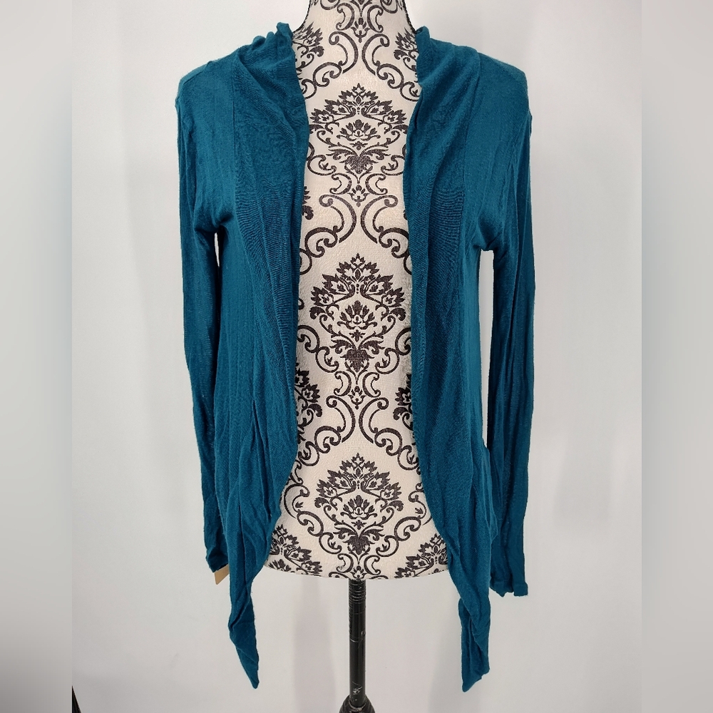 Zenana Outfitters Deep Teal Long Sleeve Knit Cardigan Sweater Size Women's Small